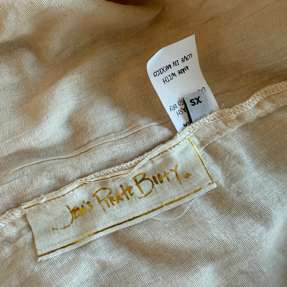 NWT Jen's Pirate Booty Mini Beige Dress With Ties Seize XS - Picture 5 of 6